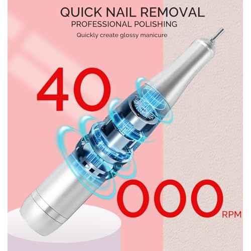 Professional Nail Drill ,OBEEGOO Electric Nail Drill 40000RPM Portable Electric E File Portable Acrylic Nail File Tools for Gel Nail ,Nail Beauty Salon (Pink)