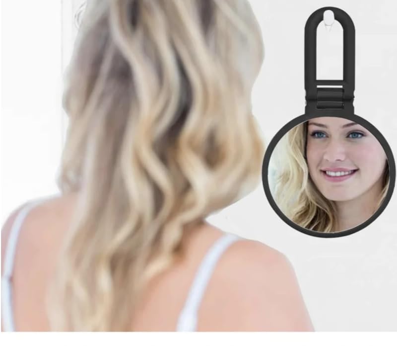 Stianiiie Black 1X/15X Double Sided Travel Handheld Mirror for Makeup & Grooming
