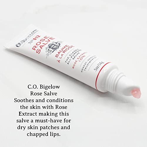 C.O. Bigelow Rose Salve Lip Balm Tubes 3 Pack, All Purpose Salves Moisturizing for Chapped Lips and Dry Skin