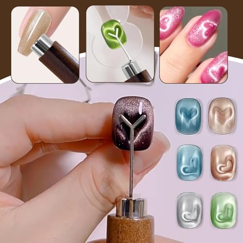 WOKOTO KIT1 Heart & Rabbit Magnet for Nails - 2 PCS Cat Eye Magnetic Nail Art