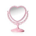 Pink Heart Vanity Mirror 360° Swivel Double Sided Makeup