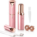 Electric Facial Hair Remover for Women - Rechargeable Shaver with LED Light & 2 Replacement Heads