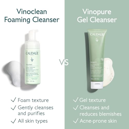 Caudalie Vinopure Salicylic Acid Cleanser, Pore Purifying Gel Cleanser - 150 mL (Pack of 2)
