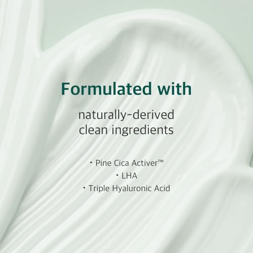 ROUND LAB Pine Calming Cica Cream 1.69 Fl Oz, Low-Acidic Soothing Moisturizer with Pine Cica, BHA + LHA, and Hyaluronic Acid for Skin Barrier Support, Sebum Control, and Hydration, Korean Skincare