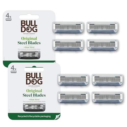 Bulldog Mens Skincare and Grooming Original Razor Blades Refills for Men, 8 Count