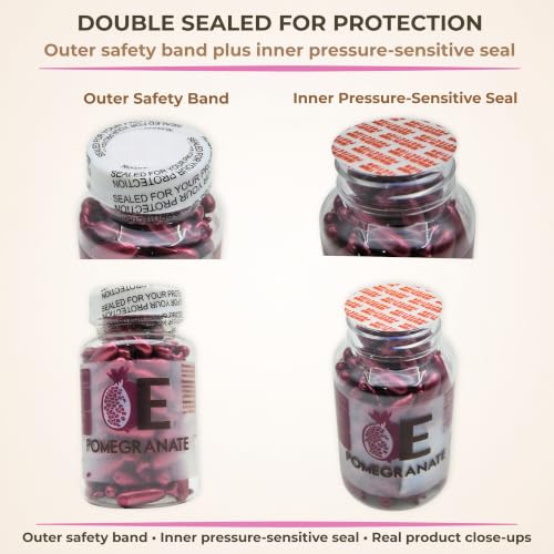 Pomegranate Skin Oil Capsules with Vitamin E - 90 Count