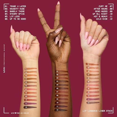 NYX PROFESSIONAL MAKEUP Lip Lingerie Liner Stain, Seamless Make Up with All-Day Stain, Waterproof Lip Stain Finish - Up To No Good
