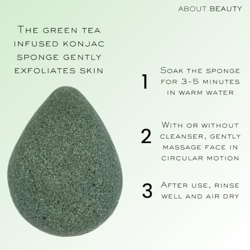 DIY Facial Kit - 3 Salon Quality Beauty Tools, Includes Green Tea Konjac Sponge, Facial Extractor and Facial Roller, Exfoliate, Stimulate & Extract Your Skin at Home