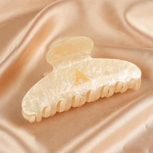 Large Marble Initial Claw Clip - 4" Acrylic Hair Clips