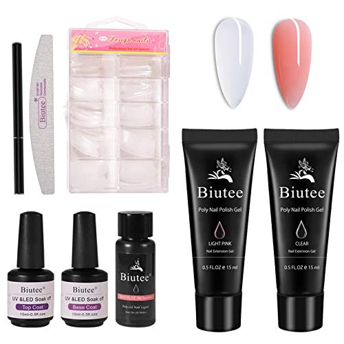 SEISSO Poly Nail Extension Gel Kit with Slip Solution & Nail Forms