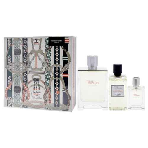 Terre DHermes Eau Givree by Hermes for Men - 3 Pc Gift Set 3.3oz EDP Spray, 0.41oz EDP Spray, 2.7oz Shower Gel