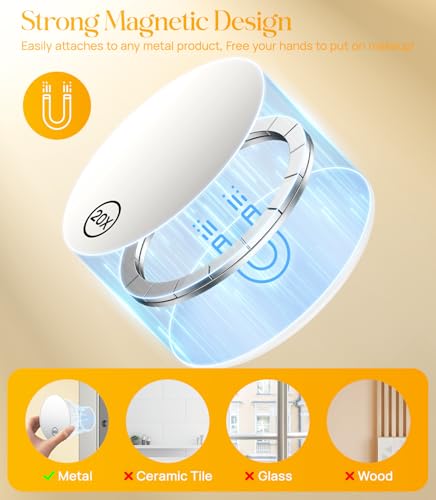 Gospire 20X Magnifying Mirror, 3.5" Round Magnetic Compact Travel