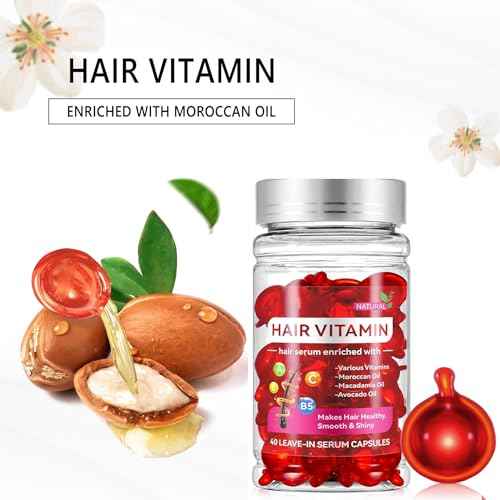 Hair Treatment Vitamin Serum Oil Capsule for Dry Damaged Hair, 2 Boxs, Enriched with Moroccan Macadamia Avocado Oils. (80 Pcs)