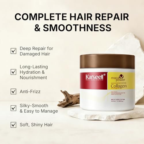 Karseell Collagen Hair Mask - 100ml Deep Repair Treatment for All Hair Types