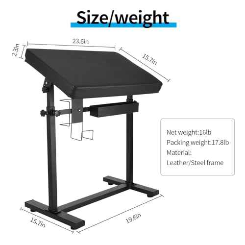 Tattoo Armrest Stand Tripod - Foldable Tattoo Arm Leg Rest Stand Adjustable Height and Tilt Black Leather Pad Professional for Tattoo Studio BETY-23