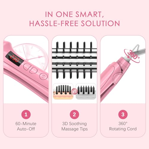 2-in-1 Hair Straightener Brush for Short Hair & Pixie Cuts