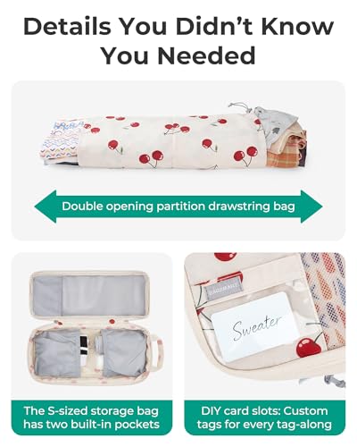 BAGSMART Cherry Pop 6-Piece Compression Packing Cubes for Travel