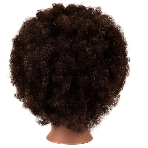 Human Hair Mannequin Head Afro Curly 9" with Stand