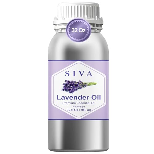 Siva Lavender Essential Oil ? 32 Fl Oz ? 100% Natural Lavender Oil - for Diffuser, Hair Care, Face, Skin Care, Aromatherapy, Scalp and Body Massage, Soap and Candle Making