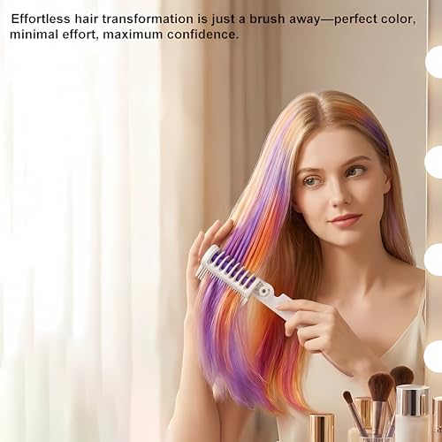 10-Color Hair Chalk Comb Set - Washable Temporary Hair Dye