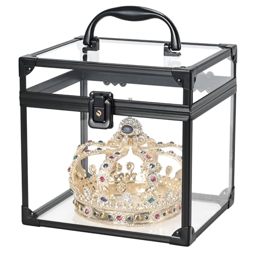FRENESSA Clear Acrylic Makeup Case with Handle & Lock