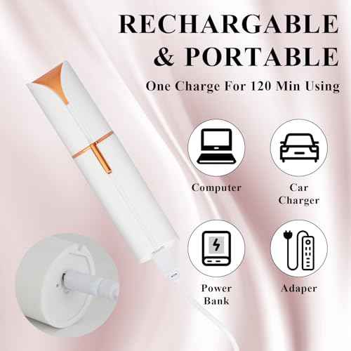 Facial Hair Removal for Women Men£¬Electric Painless Hair Removal Device Included 2 x Replacement Heads£¬USB Rechargeable Lady Womens Face Shaver with LED Light for Lip,Chin,Arms (Multicolor)