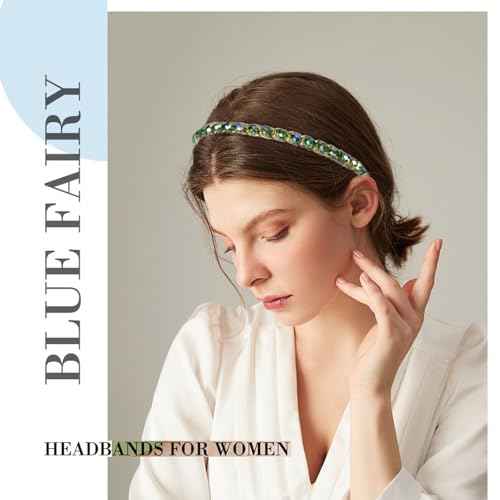 Headbands for Women Rhinestone Beaded Headband, Head Bands for Women's Hair Fashionable Handmade Crystal Beaded Elastic hairbands Lady Women Girls Hair Jewelry Accessories
