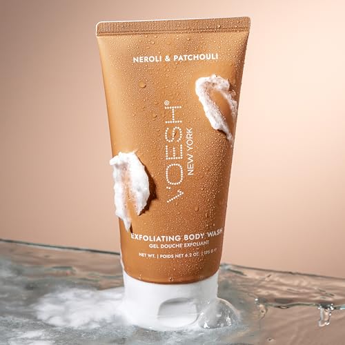 VOESH Sugar Scrub & Exfoliating Body Wash with Plant-Derived AHAs & Vegan Probiotics, K-Beauty Korean Skincare - Neroli & Patchouli