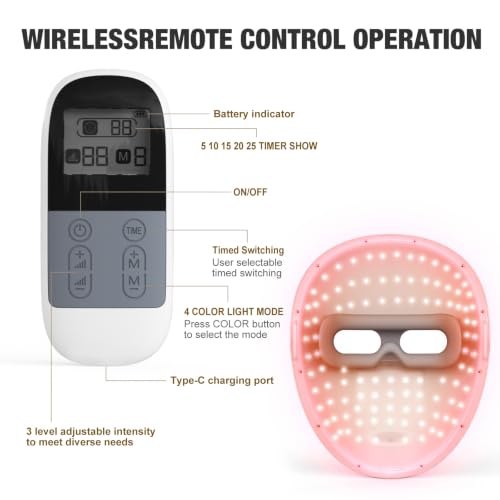 FSA Red Light Therapy Mask for Face – Rechargeable LED Skin Rejuvenation