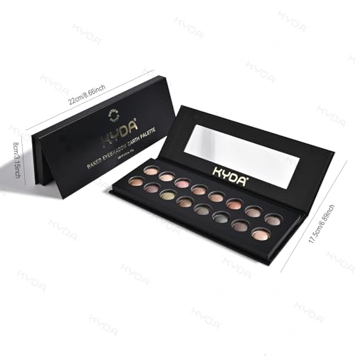 KYDA 16-Color Baked Eyeshadow Palette - Neutral Earth Tones