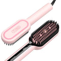 TYMO Pink Hair Straightener Brush 2.4 Inch Ionic Ceramic Flat Iron for Women