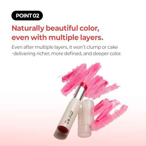 De:maf Demaf Gloss Balm, Moisturizing Hydrating Lip Gloss Balm; Sheer Tint, Buildable Colour, Glossy Shine, Non-Sticky, Long-Wear, Lip Plumper, Clean Beauty for Sensitive Lips (Plump Pink, 0.12 oz)
