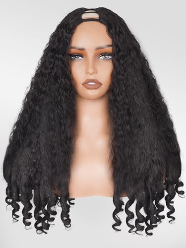 Afro Wig V Part Kinky Curly Wigs for Black Women, 180% Density Wear