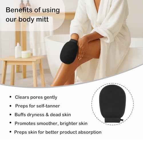 Deep Exfoliating Glove, Korean Exfoliating Mitt for Body Scrub, Dead Skin Removal & Keratosis Pilaris Treatment, Spray and Self Tan Remover
