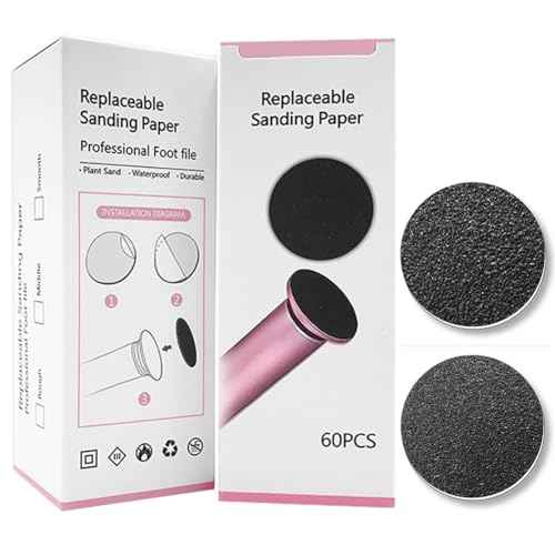 60 Pcs Sandpaper Set 1.7'' x 1.7'' for Electric Foot Callus Remover,Pedicure Disc,Sander Discs Replace Set - 1 Box (30 Fine Grit and 30 Coarse Grit)
