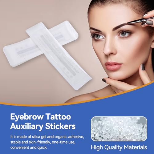 6 Pairs Eyebrow Tattoo Stickers, Microblading Stencil Template Guide