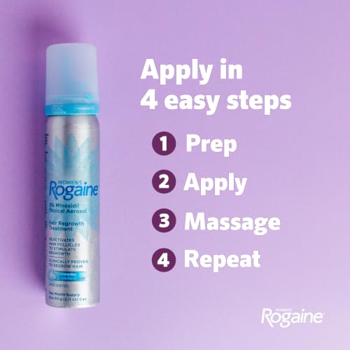Women's Rogaine 5% Minoxidil Foam Hair Regrowth, 4-Month Supply