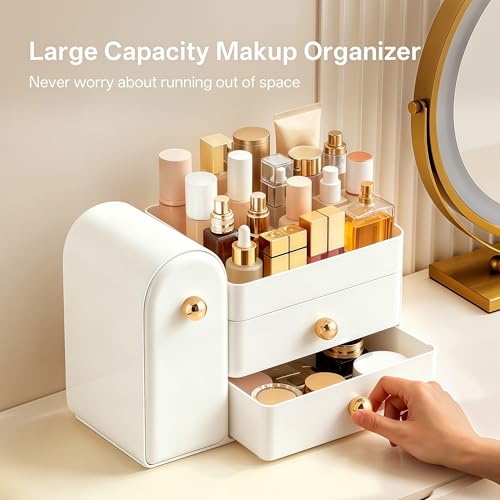 HBlife Makeup Organizer with Brush Holder & Drawers