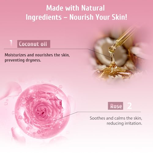 2lbs Wax Beads Includes 20 Sticks,Hard Wax Beads for Hair Removal and Sensitive Skin Friendly, Large Hard Wax for Brazilian, Bikini, Armpits, Face & Body At-Home Waxing, Rose
