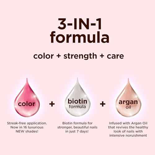 Sally Hansen Color Therapy Nail Polish | Biotin, Argan Oil, Long Lasting, Healthy Nails, Nail Strengthener, Opaque, Shimmery | 227 Epink Journey | Pink Nail Color