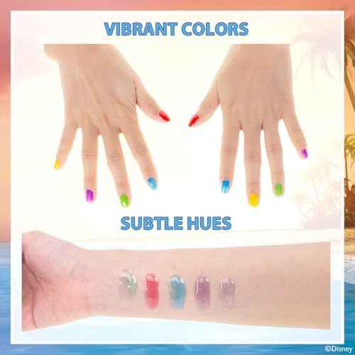 Moana 2 Cosmetic Makeup Set for Girls with Lip Gloss Nail Polish Nail Stickers 11 Pcs | Perfect for Parties Sleepovers Makeovers | Birthday Gift for Girls by Townley Girl