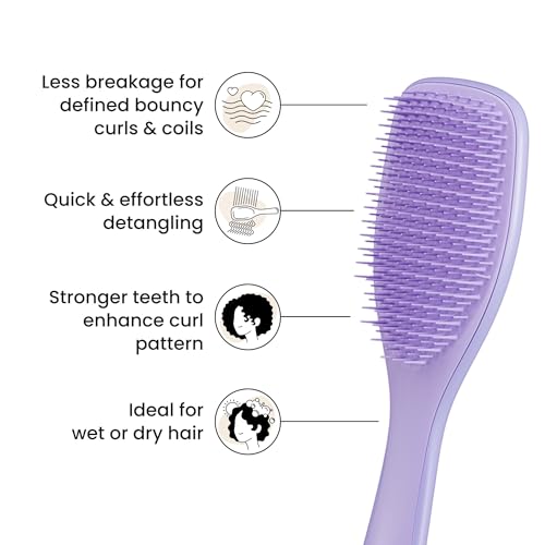 Tangle Teezer Ultimate Curl Care Bundle, Detangler Brush for Curly & Coily Hair + Double-Sided Hair Towel Wrap for Frizz Control & Curl Protection