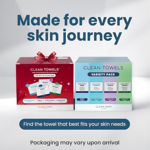 Clean Skin Club XL Towels 4-Pack Variety Set – 40 Count