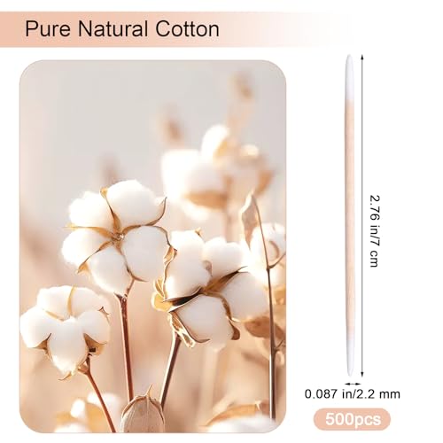 500 Pcs Double-Ended Cotton Swabs for Makeup & Cleaning