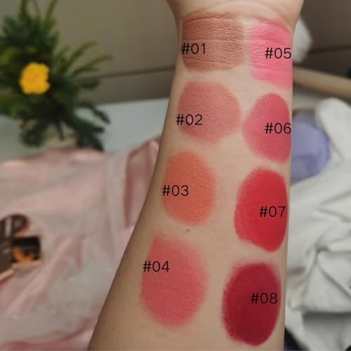PHOFAY 3-in-1 Mousse Blush Cream & Lipstick - Vegan, Long-Lasting