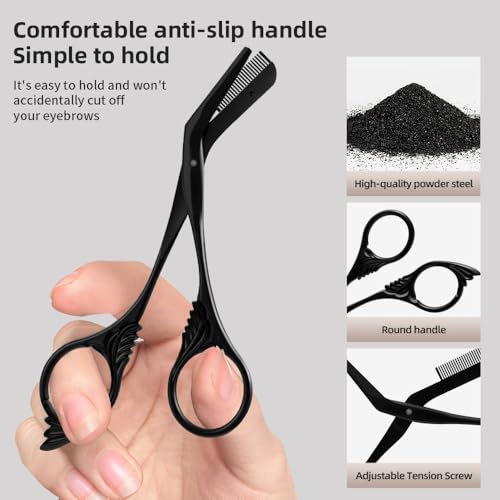 Eyebrow Scissors with Built-in Comb - Precision Trimmer