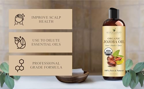 Handcraft Blends Organic Jojoba Oil 8 Fl Oz | Cold-Pressed