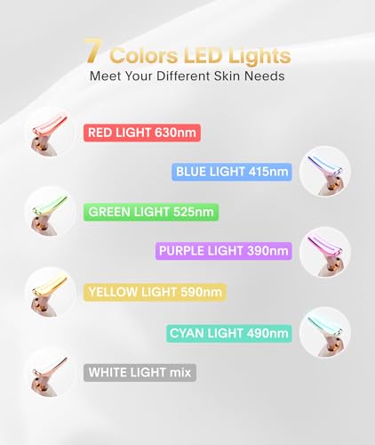 ELISHINE 7-Color LED Face & Neck Massager - Rose Gold