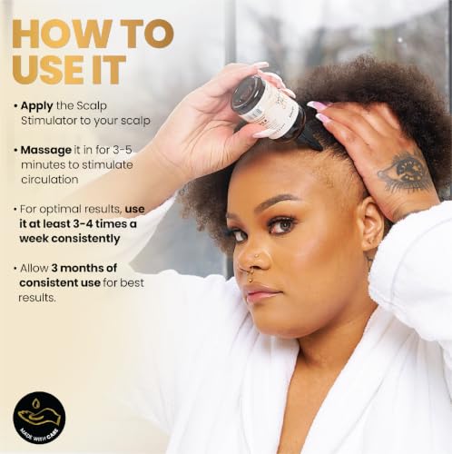 Hair Growth Oil with Mint & Rosemary – Organic Scalp Stimulator - 4 Fl Oz