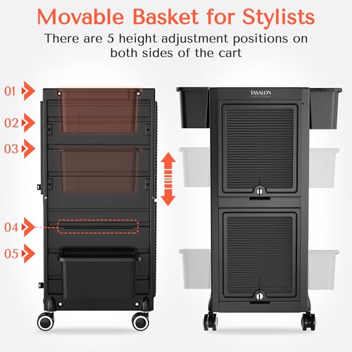 Professional 6-Drawer Rolling Salon Cart with Tool Holders